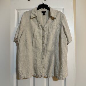 Lane Bryant Linen Shirt Sleeve Top 18/20